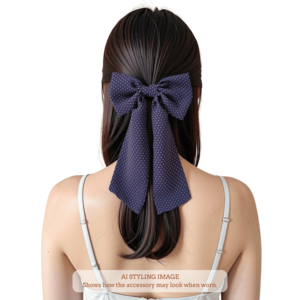 Dark purple with light purple Dots Large Bow