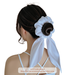 Bright white scarf scrunchie
